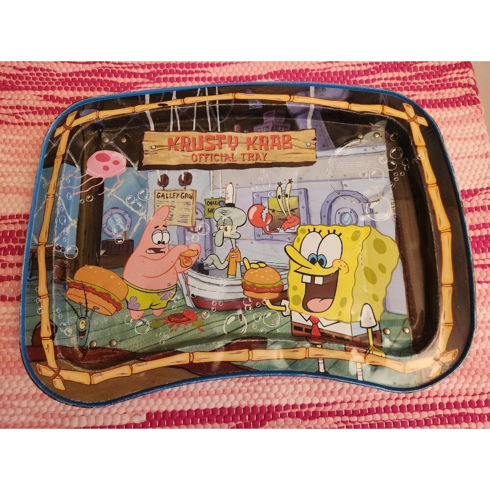 2003 Krusty Krab Spongebob Metal TV Tray